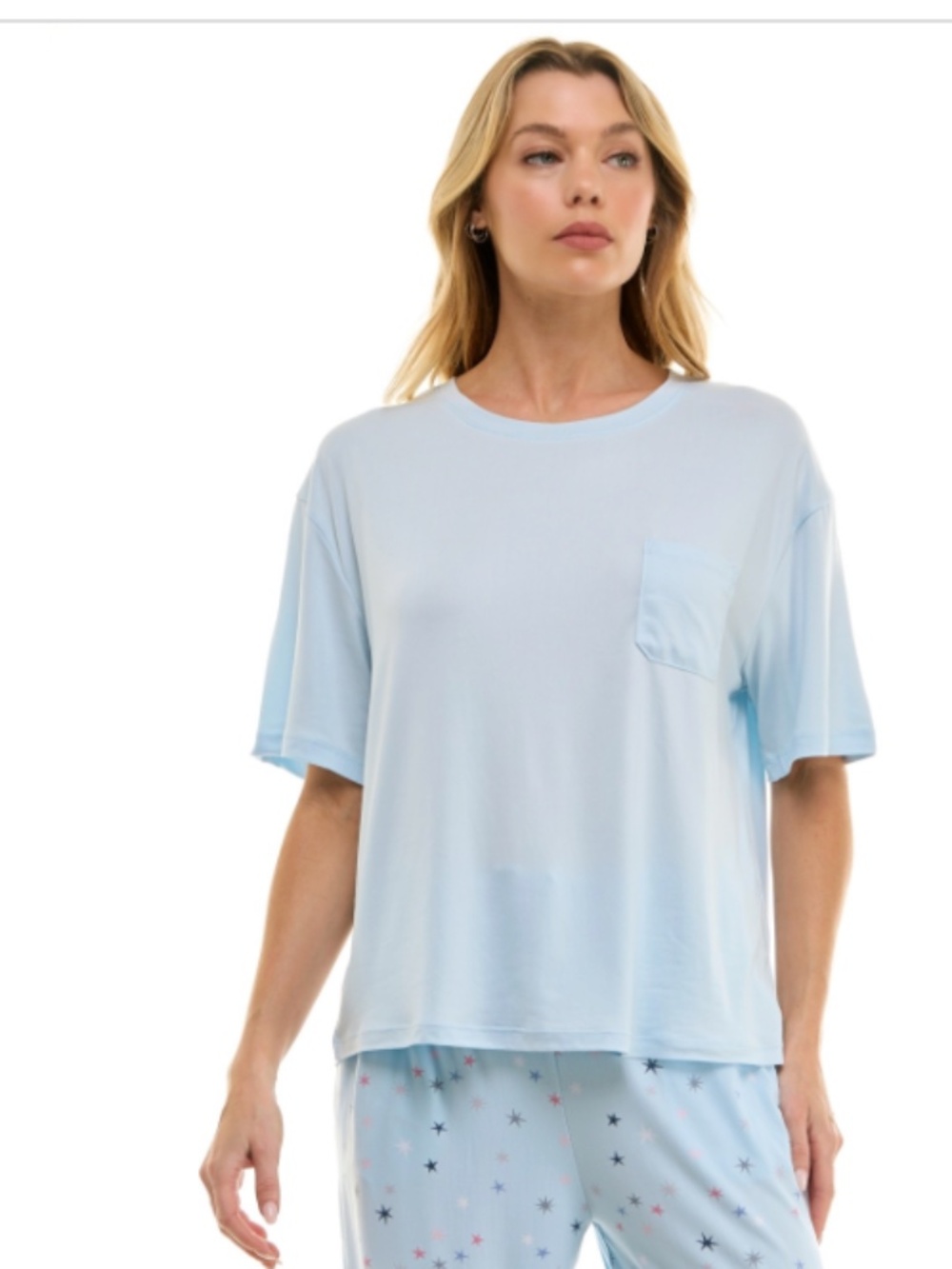 Roudelain Women's Drop-Shoulder Crewneck Sleep Tee - Nantucket Breeze